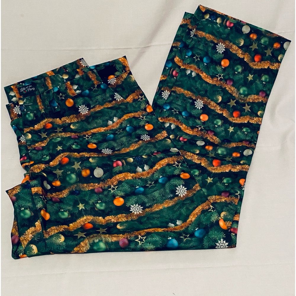 Life of the party men Christmas pants size XXL 2 front pocket’s length 34 inches